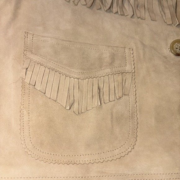 Lauren Ralph Lauren Suede Leather Fringe Western Jacket Camel Women's 18 - Picture 3 of 11